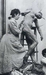 Camille Claudel in her atelier